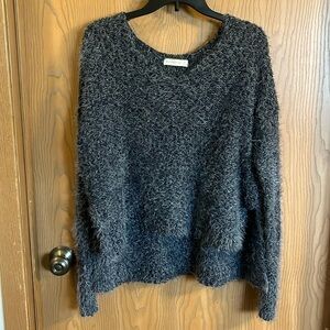 Abercrombie & Fitch Oversized V-Neck‎ Blueish/Gray Metallic Knit Sweater M/L